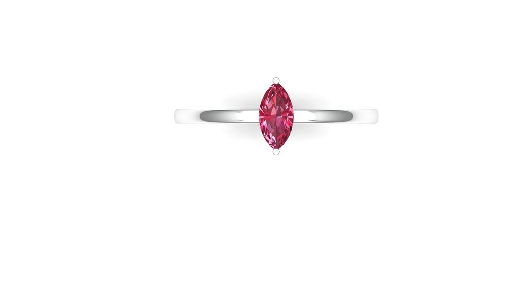 ZAREYA Marquise Cut Pink Stone Ring – 925 Silver | Minimal Promise Ring