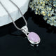 ZAREYA Pink Glow Pendant – 925 Silver | Soft Elegance Statement Necklace