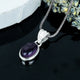ZAREYA Oval Amethyst Pendant – 925 Silver | Royal Purple Glow Necklace