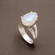 ZAREYA Oval Moonstone Ring – 925 Silver | Ethereal Glow Statement Ring
