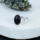 ZAREYA Black Onyx Oval Ring – 925 Silver | Bold Minimalist Statement Ring
