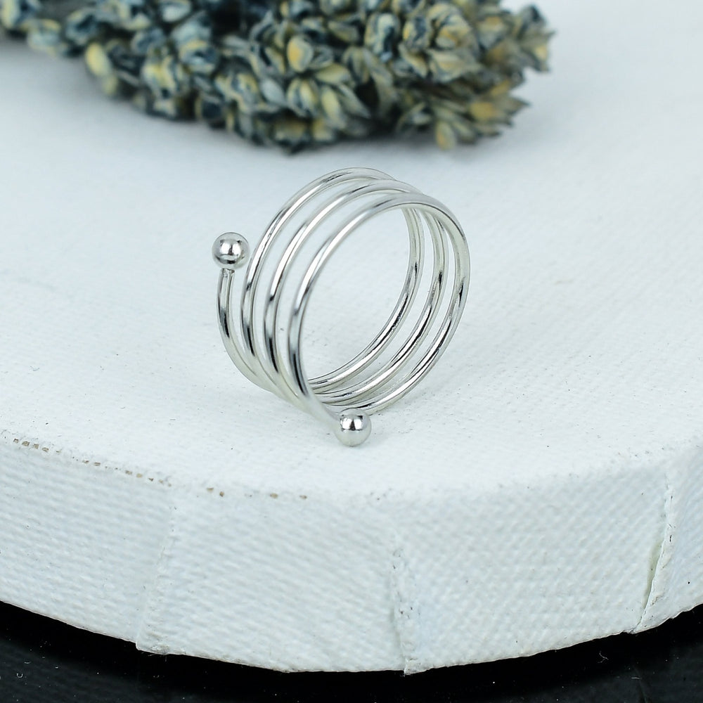 ZAREYA Orbit Spiral Ring – 925 Silver | Modern Adjustable Coil Ring