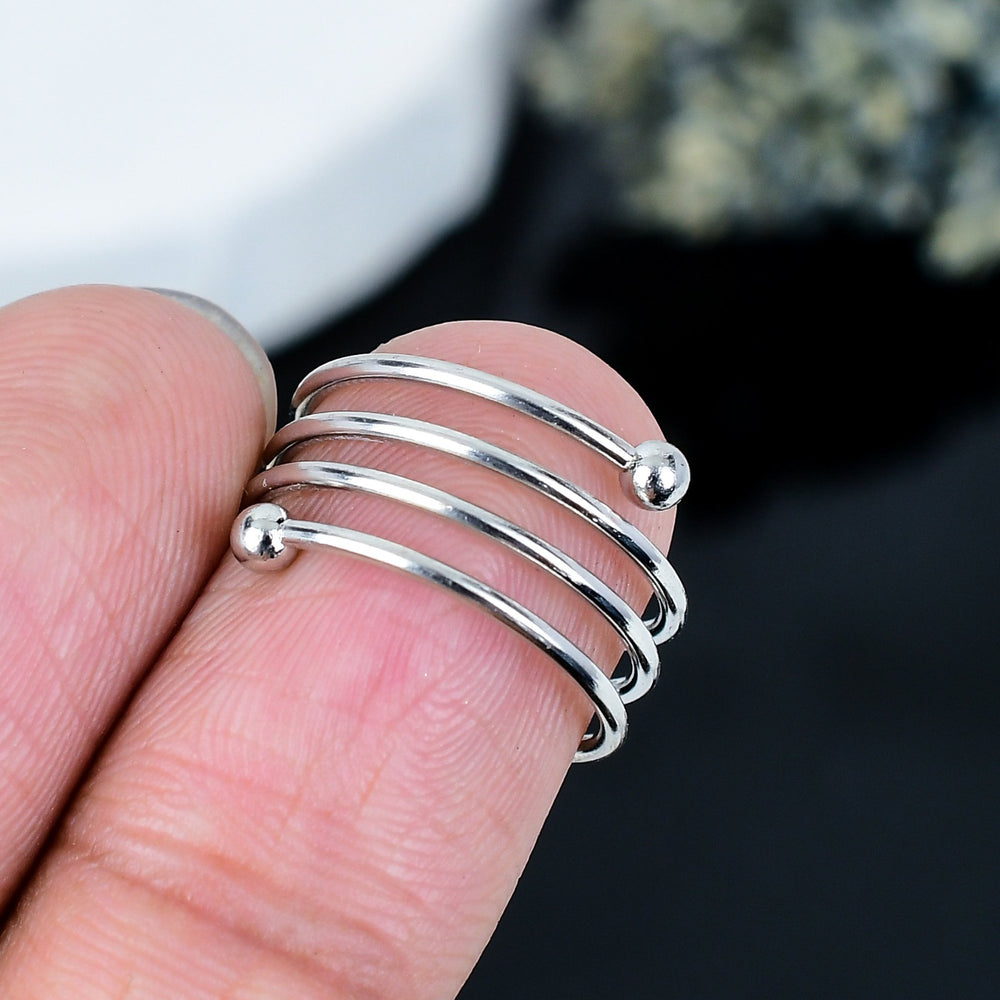 ZAREYA Orbit Spiral Ring – 925 Silver | Modern Adjustable Coil Ring