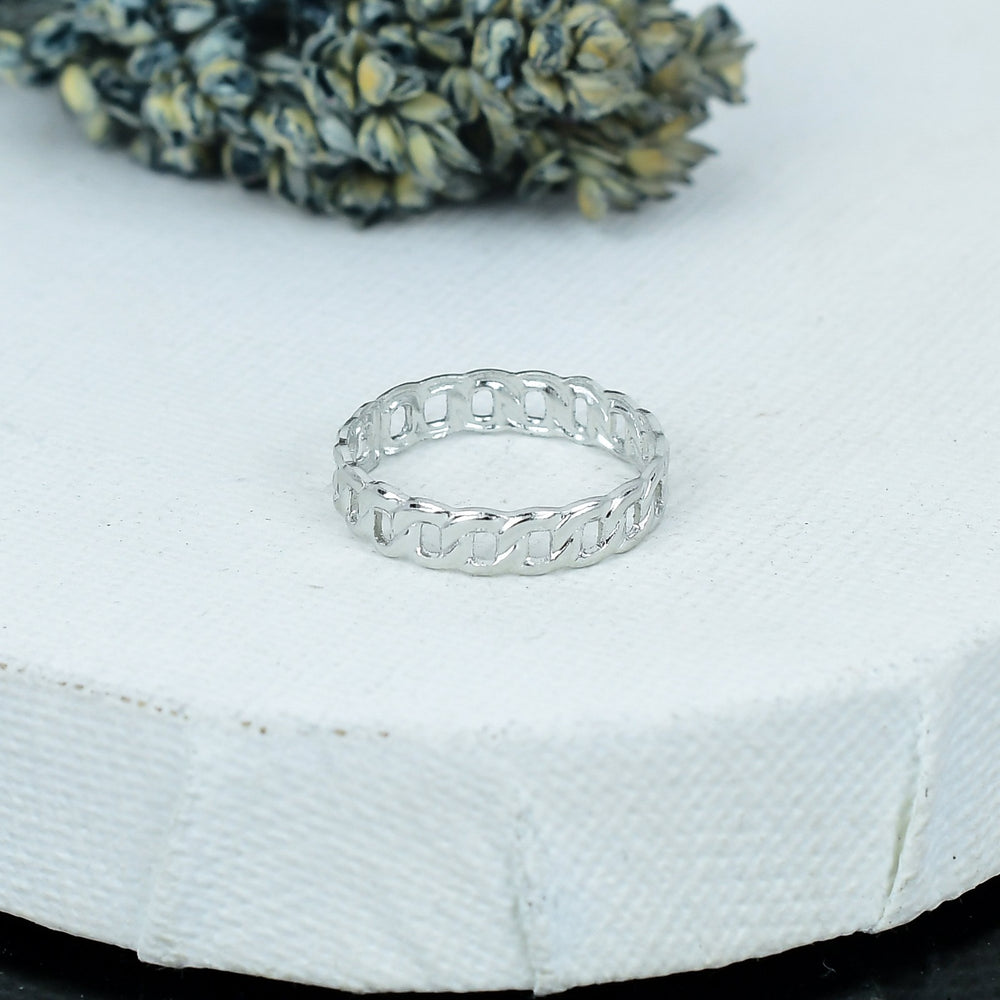 ZAREYA Link Luxe Ring – 925 Silver | Bold Chain Band Unisex Ring