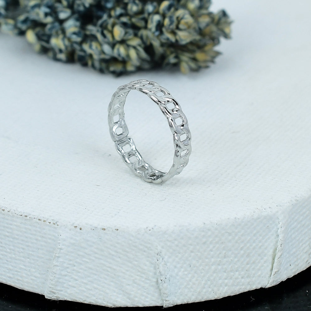 ZAREYA Link Luxe Ring – 925 Silver | Bold Chain Band Unisex Ring