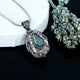 ZAREYA Antique Teardrop Pendant – 925 Silver with Green Stone