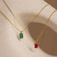 ZAREYA Emerald Radiance Pendant – 925 Silver | Minimal Gold Finish Necklace