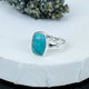 ZAREYA Turquoise Dream Ring – 925 Silver | Rectangle Minimalist Boho Statement