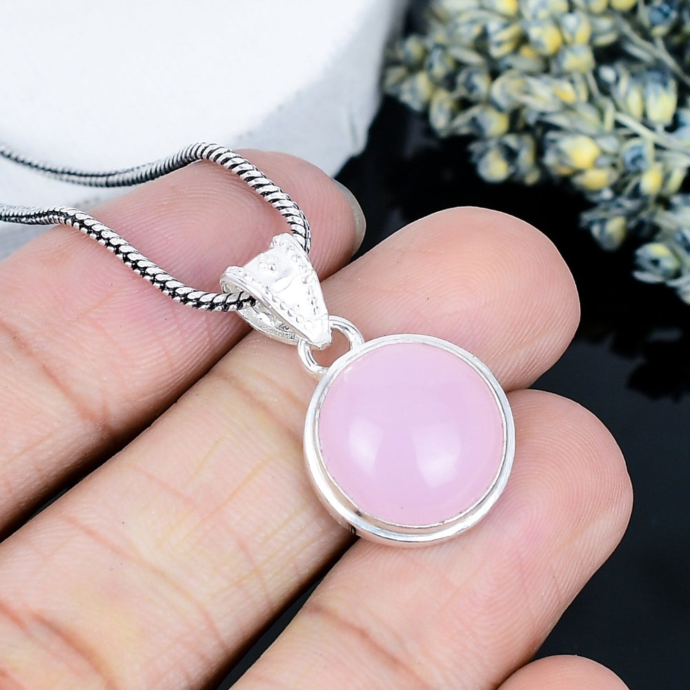 ZAREYA Rose Pink Opal Pendant – 925 Silver | Elegant Everyday Charm