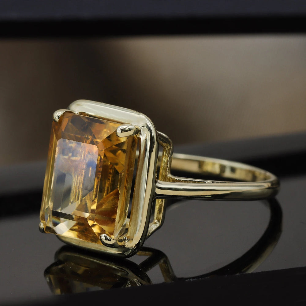 ZAREYA Citrine Radiance Ring – Gold-Plated 925 Sterling Silver
