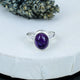 ZAREYA Amethyst Ring – 925 Silver | Oval Deep Purple Calm Energy Stone