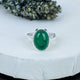 ZAREYA Green Onyx Ring – 925 Silver | Oval Bold Energy Stone
