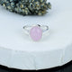 ZAREYA Blush Aura Ring – 925 Silver | Soft Pink Oval Stone