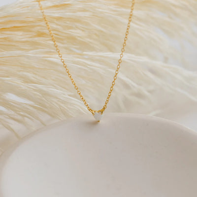 ZAREYA Opal Heart Necklace – 925 Silver | Minimal Love Pendant