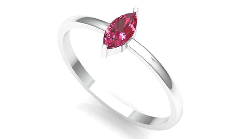 ZAREYA Marquise Cut Pink Stone Ring – 925 Silver | Minimal Promise Ring