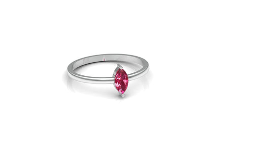 ZAREYA Marquise Cut Pink Stone Ring – 925 Silver | Minimal Promise Ring