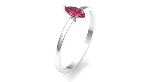ZAREYA Marquise Cut Pink Stone Ring – 925 Silver | Minimal Promise Ring