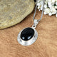 ZAREYA Noir Onyx Pendant – 925 Silver with White Accents