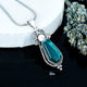 ZAREYA Ocean Glint Pendant – 925 Silver with Teal Stone & Vintage Frame