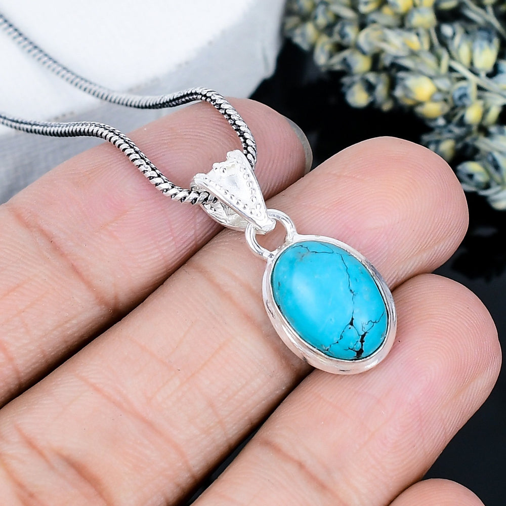 ZAREYA Turquoise Glow Pendant – 925 Silver | Calm Confidence Talisman Necklace