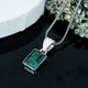 ZAREYA Emerald Glow Pendant – 925 Silver | Raw-Cut Green Elegance