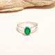 ZAREYA Verdant Loop Ring – 925 Silver with Green Onyx Gemstone