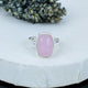ZAREYA Pink Chalcedony Ring – 925 Silver | Rectangular Soft Glow Statement