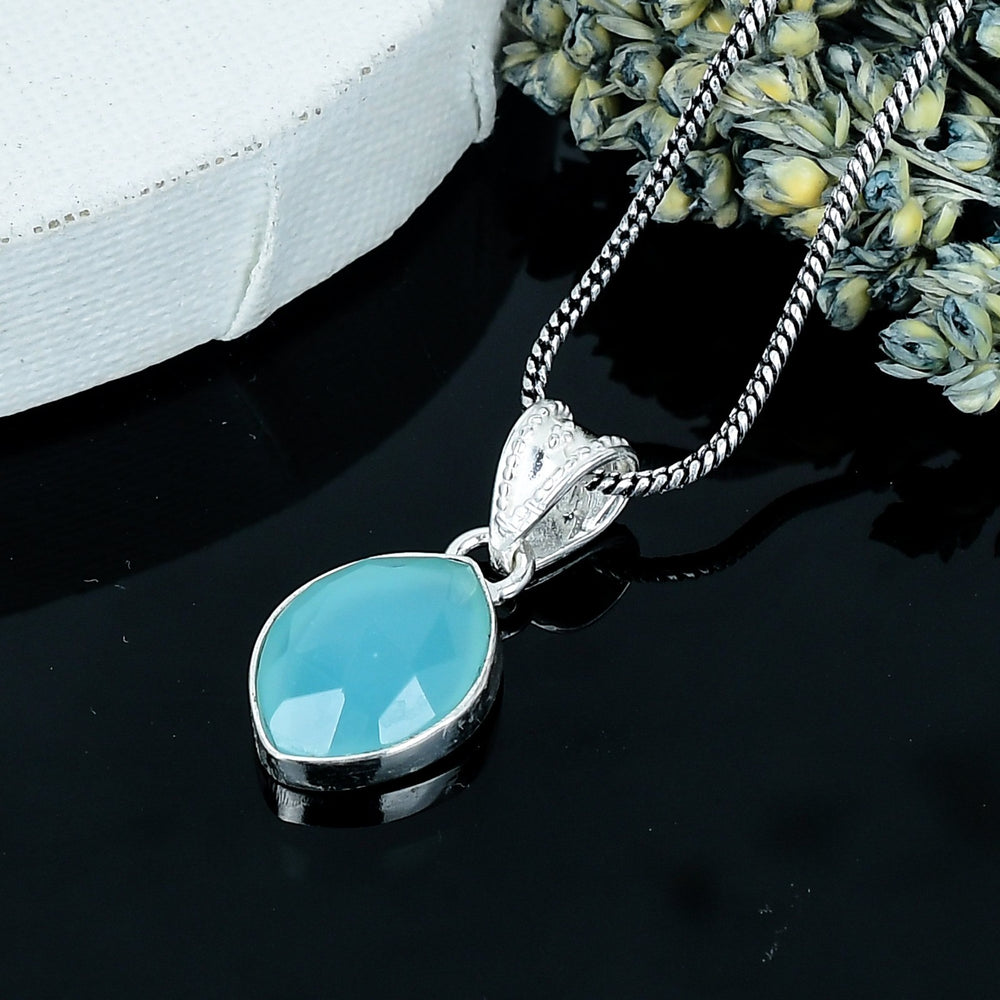 ZAREYA Turquoise Serenity Pendant – 925 Silver | Bohemian Sky Charm