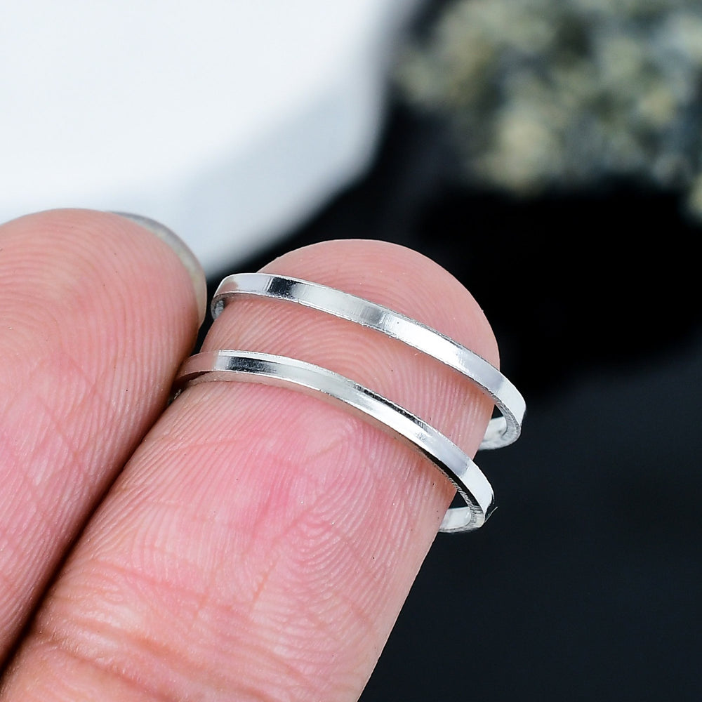 ZAREYA Double Band Open Ring – 925 Silver | Minimal Adjustable Stacker