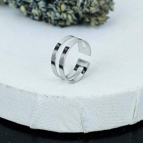 ZAREYA Split Harmony Ring – 925 Silver | Geometric Adjustable Band