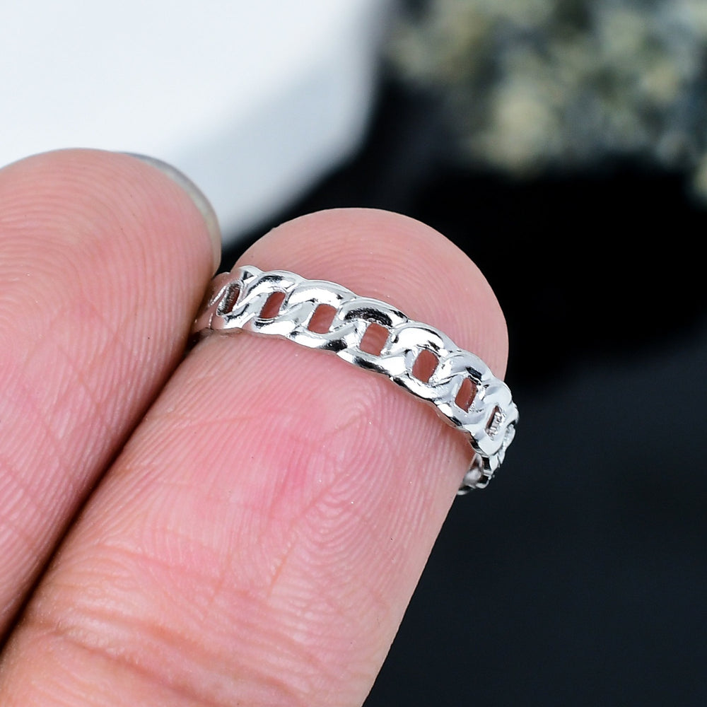 ZAREYA Link Luxe Ring – 925 Silver | Bold Chain Band Unisex Ring