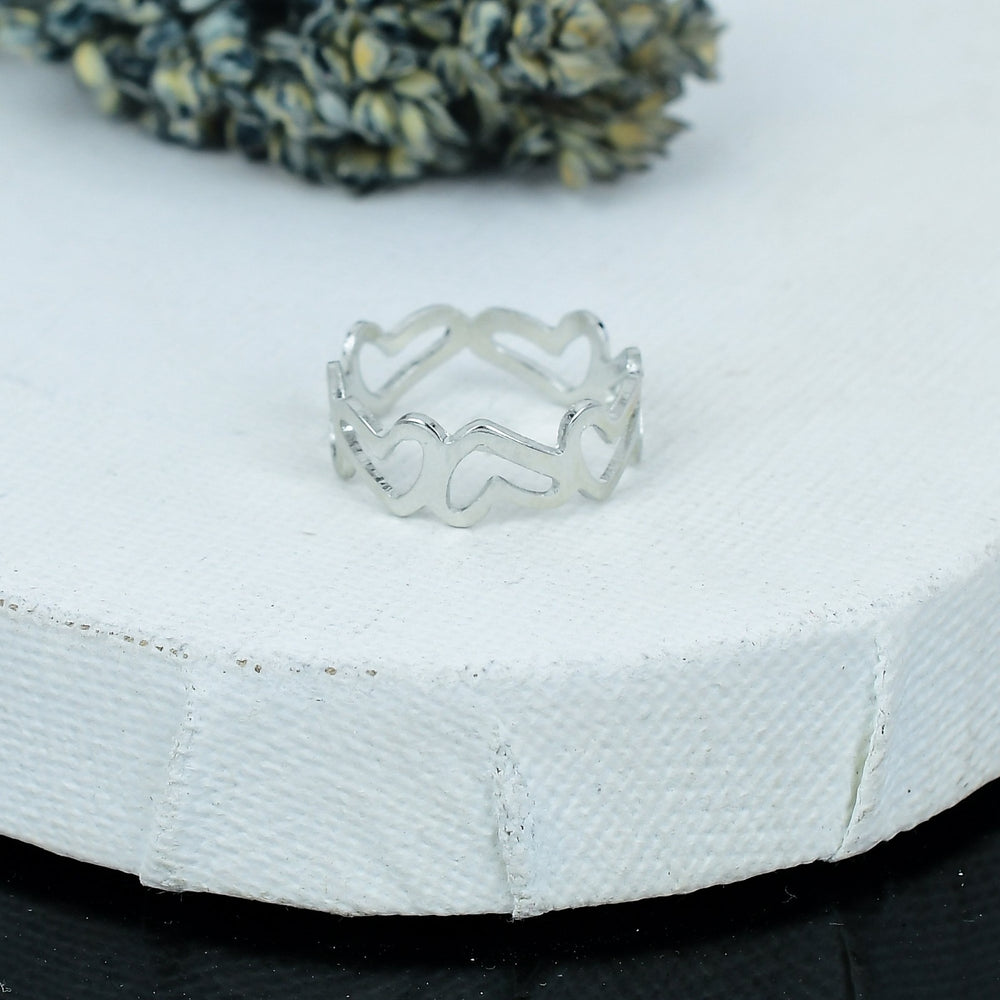 ZAREYA Heartline Band – 925 Silver | Romantic Cutout Heart Ring