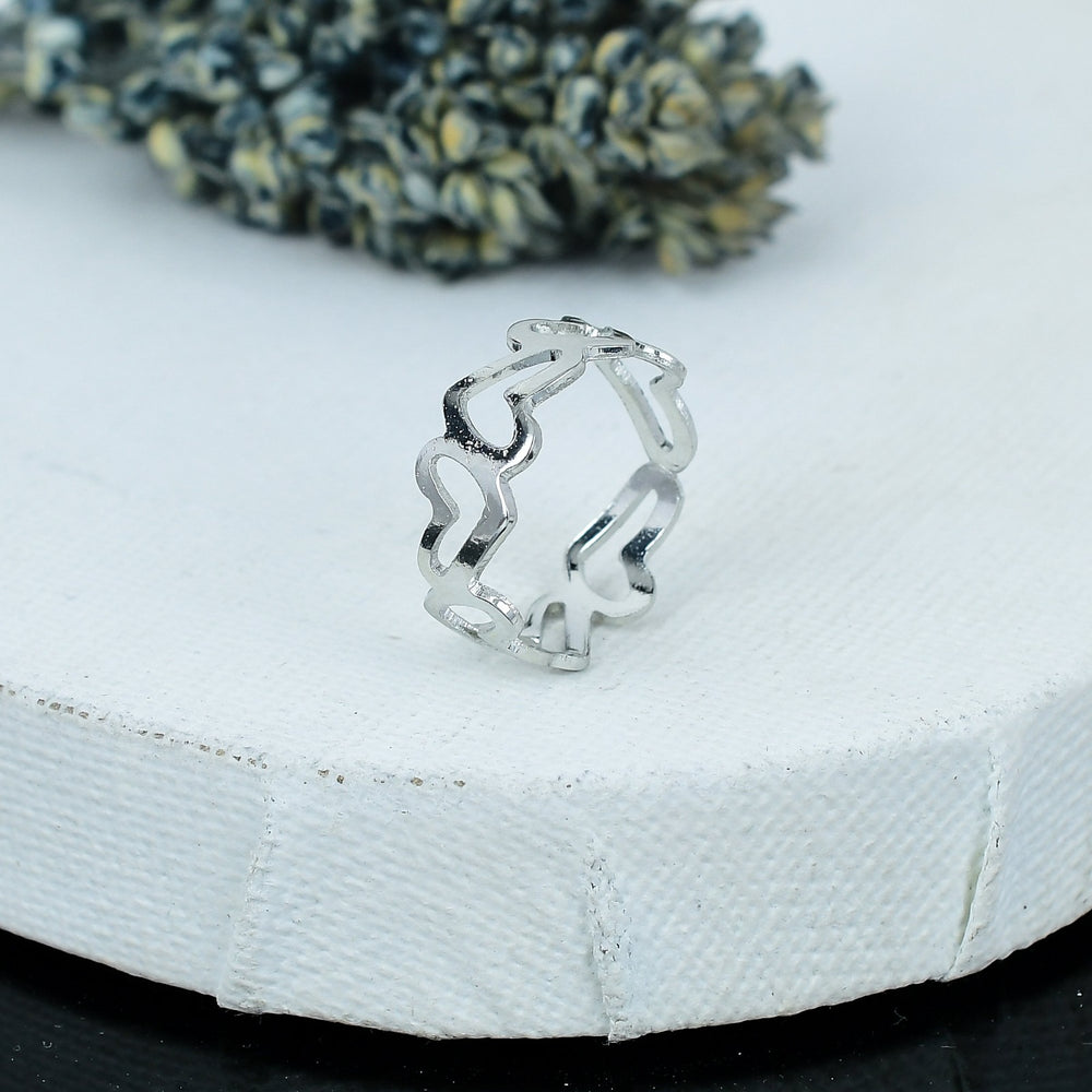 ZAREYA Heartline Band – 925 Silver | Romantic Cutout Heart Ring
