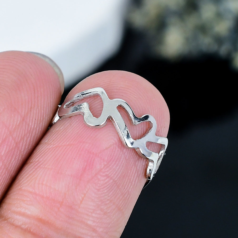 ZAREYA Heartline Band – 925 Silver | Romantic Cutout Heart Ring