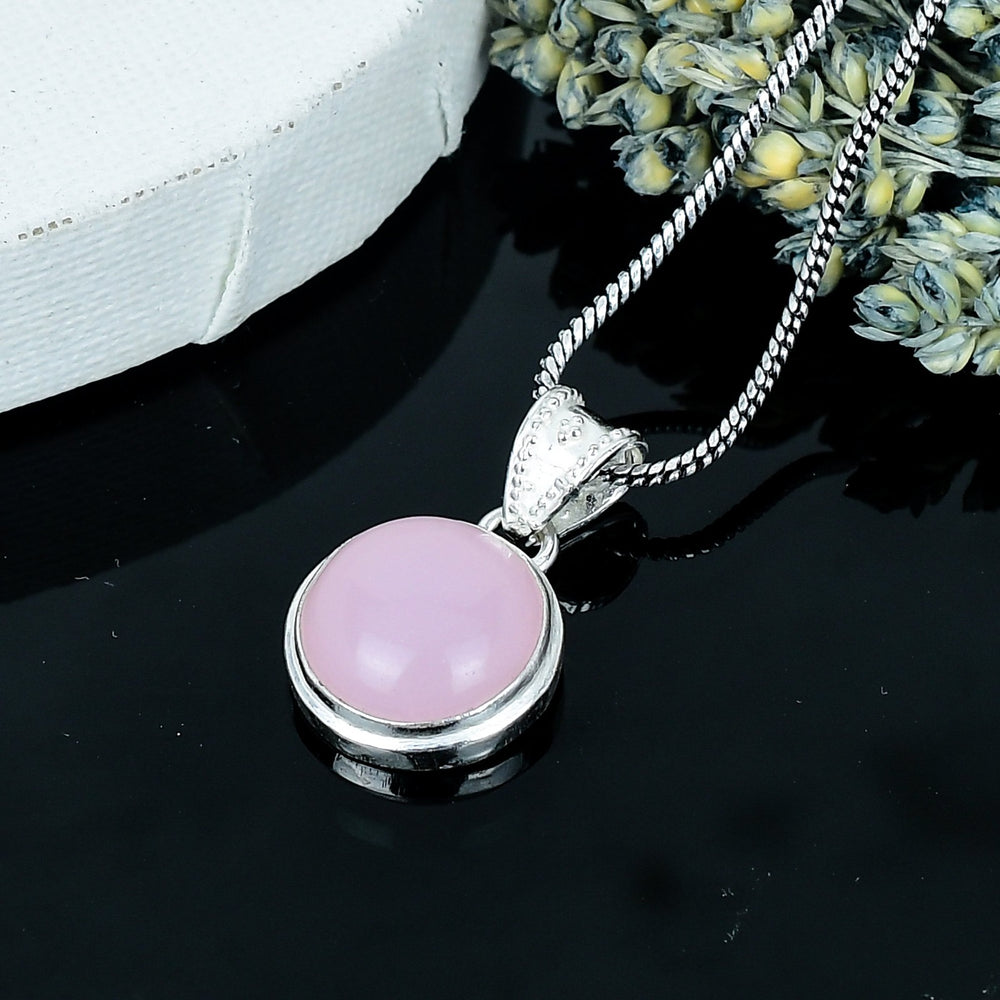 ZAREYA Rose Pink Opal Pendant – 925 Silver | Elegant Everyday Charm
