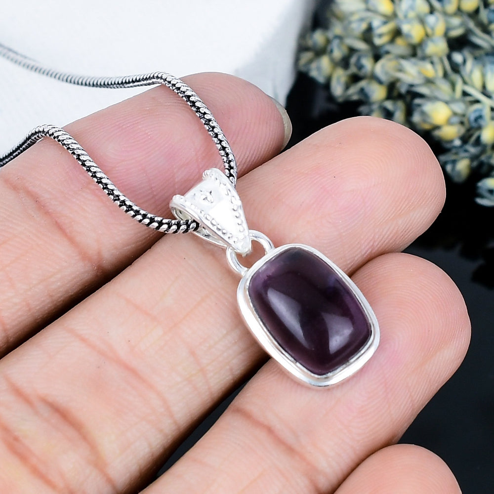 ZAREYA Deep Plum Elegance Pendant – 925 Silver | Classic Royal Charm