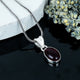 ZAREYA Red Garnet Oval Pendant – 925 Silver | Vintage Royal Charm Necklace