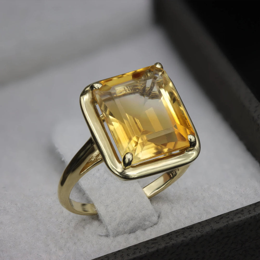 ZAREYA Citrine Radiance Ring – Gold-Plated 925 Sterling Silver