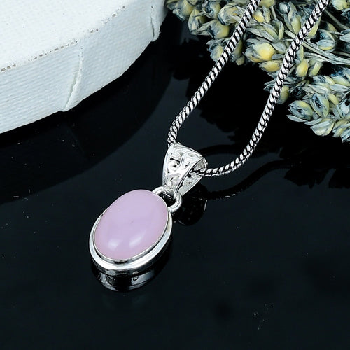 ZAREYA Pink Glow Pendant – 925 Silver | Soft Elegance Statement Necklace
