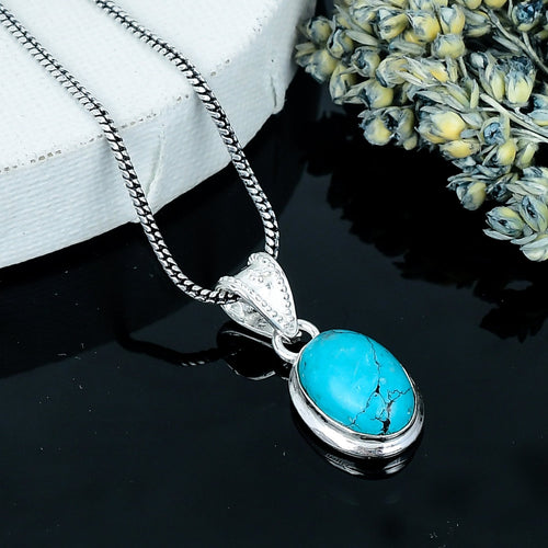 ZAREYA Turquoise Glow Pendant – 925 Silver | Calm Confidence Talisman Necklace