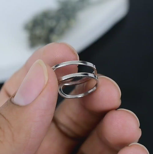 ZAREYA Double Band Open Ring – 925 Silver | Minimal Adjustable Stacker