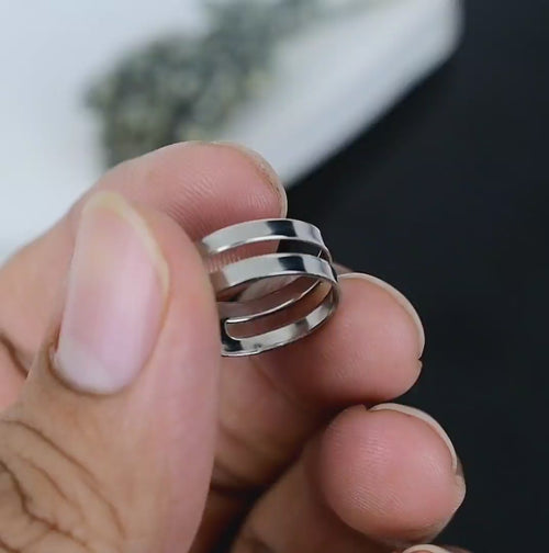 ZAREYA Split Harmony Ring – 925 Silver | Geometric Adjustable Band