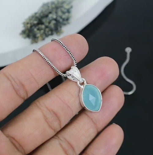 ZAREYA Turquoise Serenity Pendant – 925 Silver | Bohemian Sky Charm